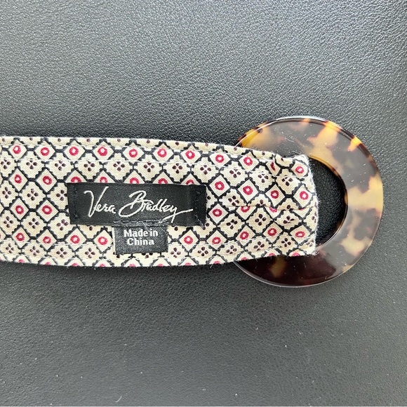 Vera Bradley Black and White Paisley Reversible Belt with Tortoise Buckle - Picture 4 of 7